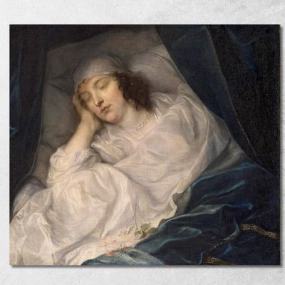 Lady Digby Sul Letto Di Morte Anthony van Dyck avd44 quadro stampa su tela