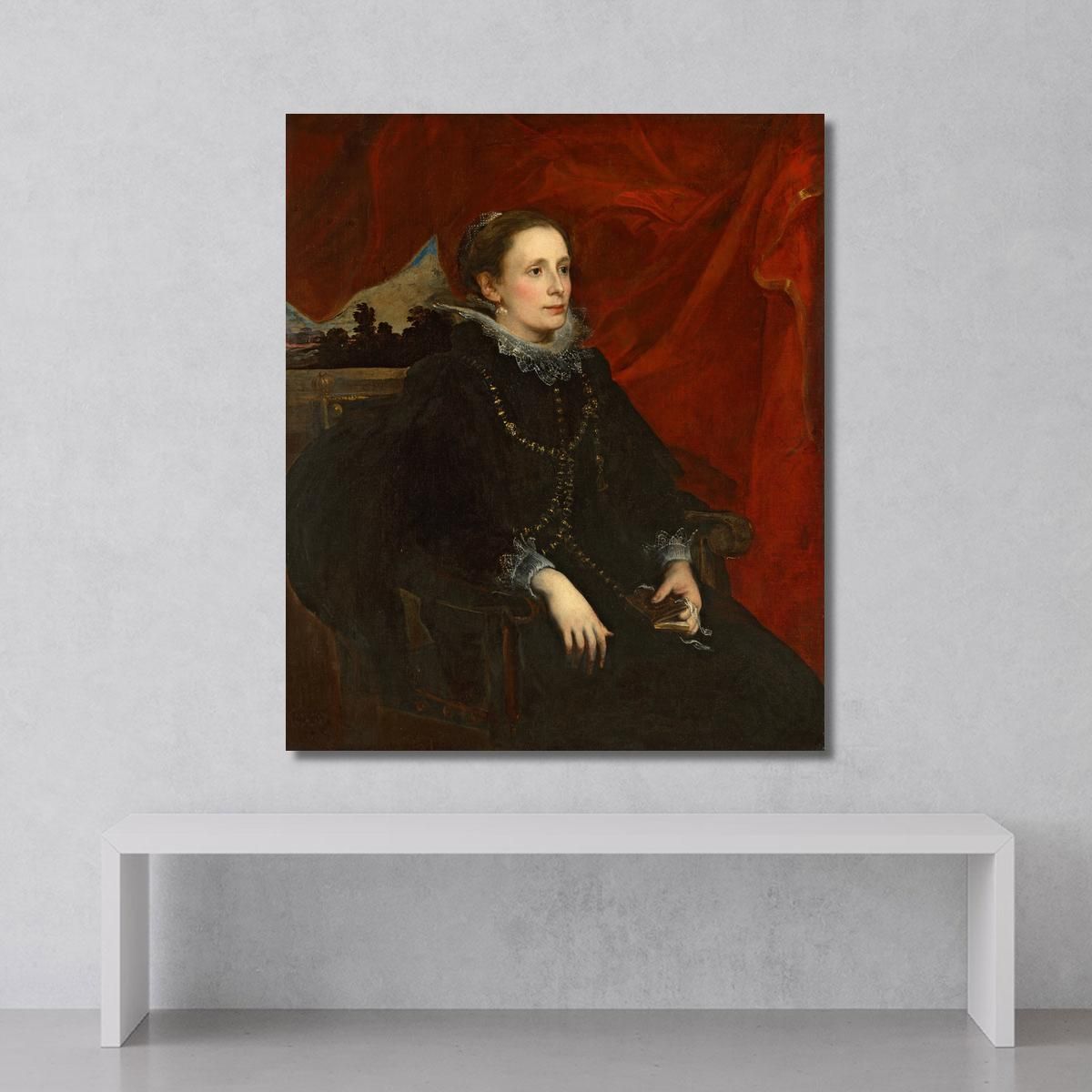 Ritratto Di Una Donna Chiamata La Marchesa Durazzo Anthony van Dyck avd71 quadro stampa su tela