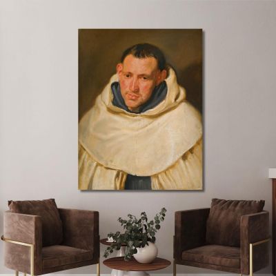 Ritratto Di Un Monaco Carmelitano Testa E Spalle Anthony van Dyck, avd74 quadro stampa su tela