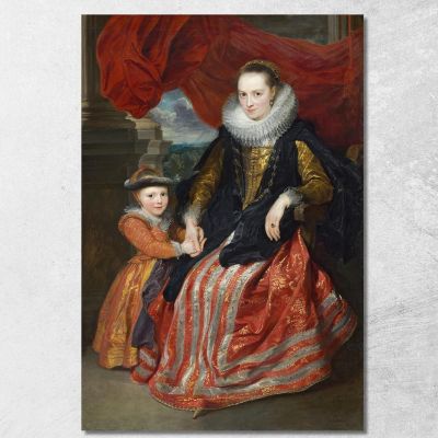 Susanna Fourment E Sua Figlia Anthony van Dyck avd110 quadro stampa su tela
