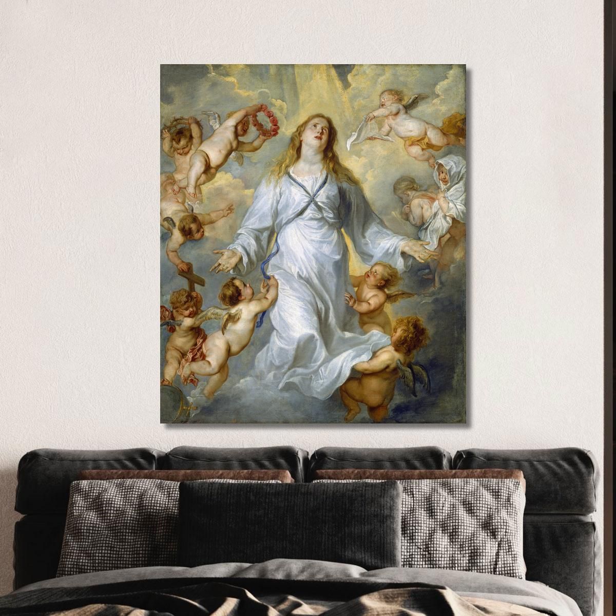 La Vergine Come Intercessore Anthony van Dyck avd128 quadro stampa su tela