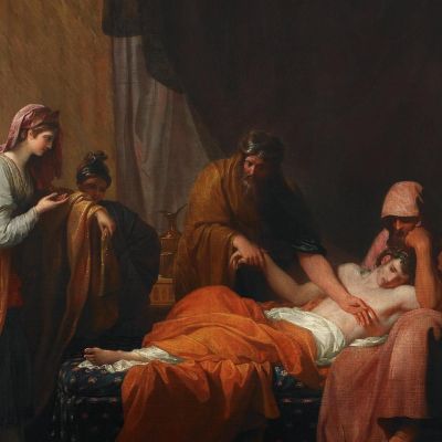 Erasistrato Il Medico Scopre L'Amore Di Antioco Per Stratonice Benjamin West bwt21 quadro stampa su tela