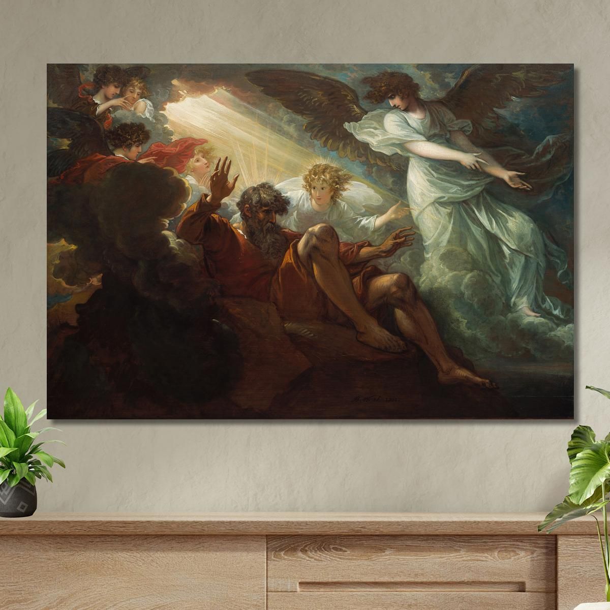 Mosè Mostrò La Terra Promessa Benjamin West bwt38 quadro stampa su tela