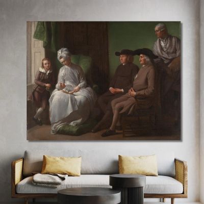 L'Artista E La Sua Famiglia Benjamin West bwt58 quadro stampa su tela