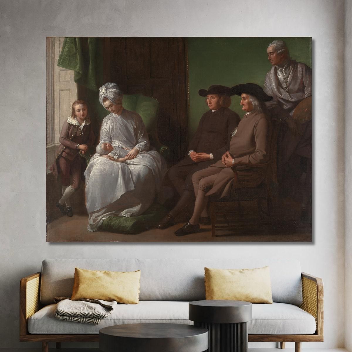 L'Artista E La Sua Famiglia Benjamin West bwt58 quadro stampa su tela
