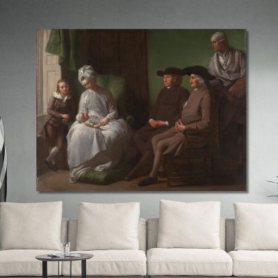 L'Artista E La Sua Famiglia Benjamin West bwt58 quadro stampa su tela