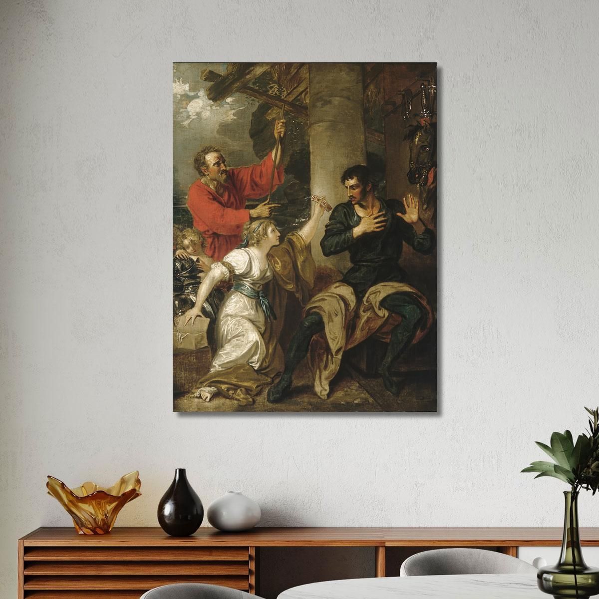 La Damigella E Orlando Benjamin West bwt63 quadro stampa su tela