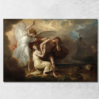 La Cacciata Di Adamo Ed Eva Dal Paradiso Benjamin West bwt67 quadro stampa su tela