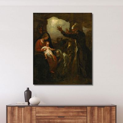 L'Offerta Dei Saggi Benjamin West bwt72 quadro stampa su tela