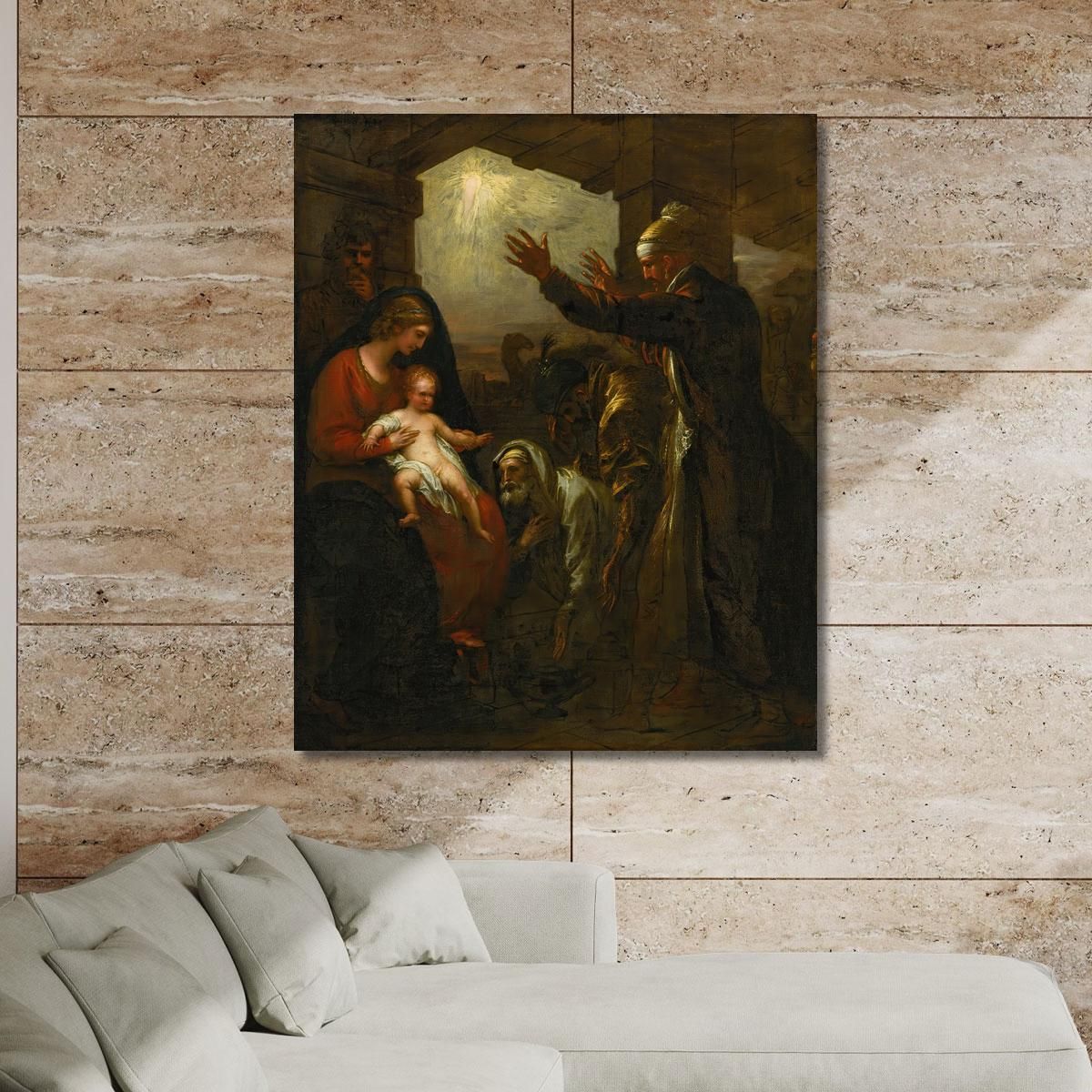 L'Offerta Dei Saggi Benjamin West bwt72 quadro stampa su tela