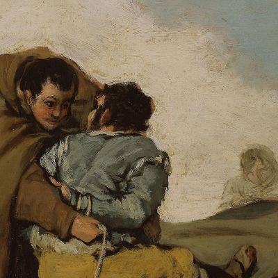 Frate Pedro Lega El Maragato Con Una Corda Francisco de Goya fgy21 quadro stampa su tela