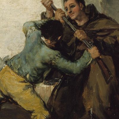 Frate Pedro Strappa La Pistola A El Maragato Francisco de Goya fgy25 quadro stampa su tela