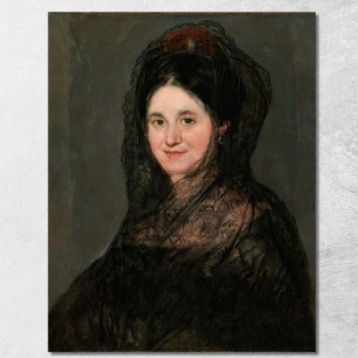 Ritratto Di Una Signora Con Una Mantiglia Nera Francisco de Goya fgy40 quadro stampa su tela