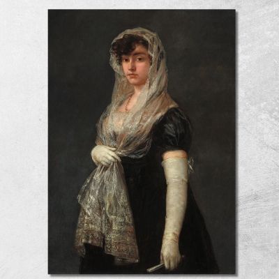 Giovane Donna Che Indossa Una Mantiglia E Una Basquina Francisco de Goya fgy75 quadro stampa su tela