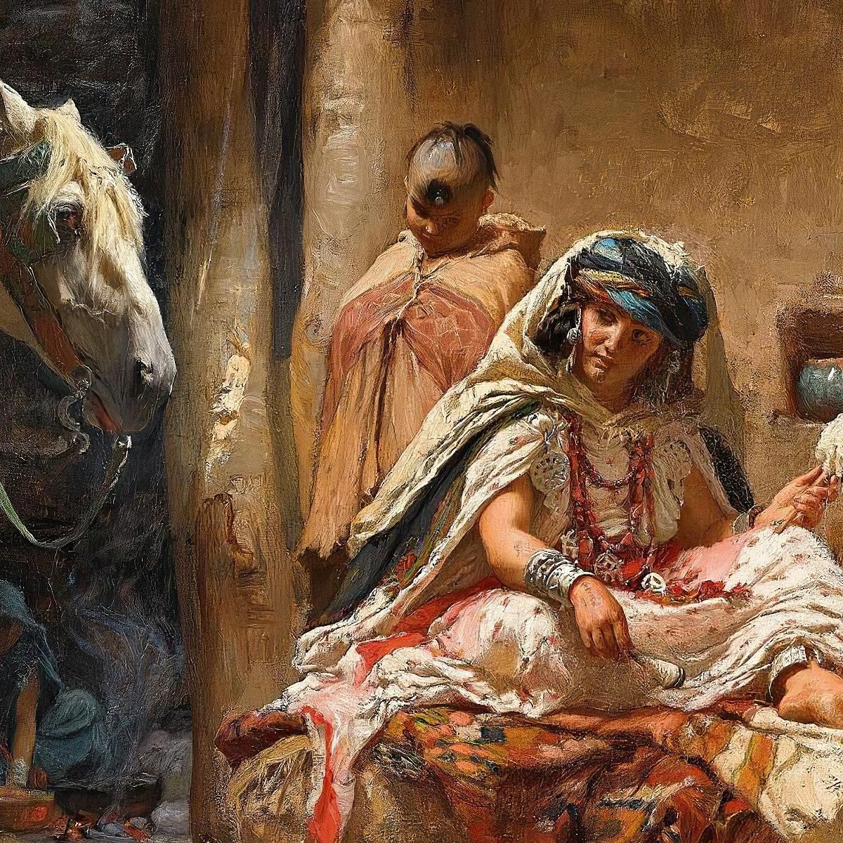 Un Interno A Biskra Frederick Arthur Bridgman fab11 quadro stampa su tela