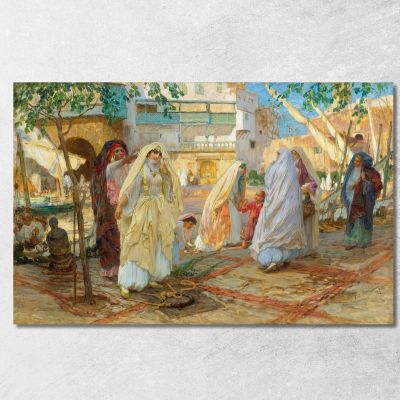 Dopo La Festa Del Porto Di Algeri  Frederick Arthur Bridgman fab12 quadro stampa su tela