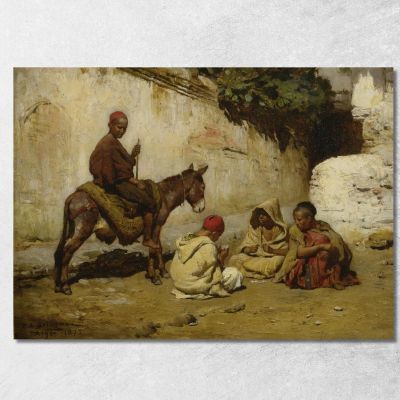 Carte Da Gioco Per Bambini Arabi Frederick Arthur Bridgman fab13 quadro stampa su tela