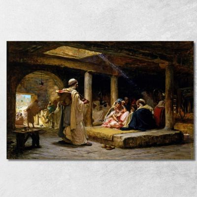 Caffè A Biskra Algeria Frederick Arthur Bridgman fab17 quadro stampa su tela