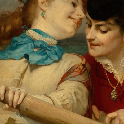 Riguardo Ciò Di Cui Parlano Le Giovani Donne Frederick Arthur Bridgman fab20 quadro stampa su tela