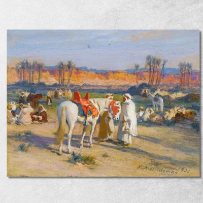 Arresto Nel Deserto Frederick Arthur Bridgman fab24 quadro stampa su tela