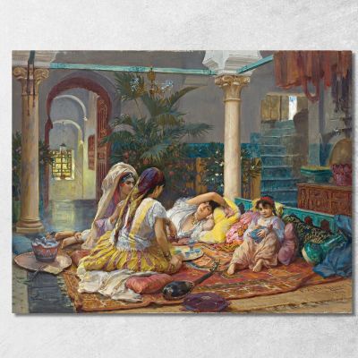 Nell'Harem Frederick Arthur Bridgman fab27 quadro stampa su tela