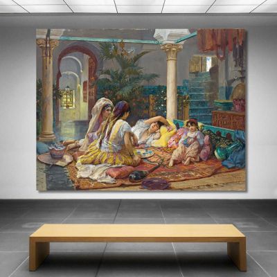 Nell'Harem Frederick Arthur Bridgman fab27 quadro stampa su tela