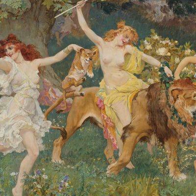 La Festa Dei Boschi Le Baccanti Frederick Arthur Bridgman fab33 quadro stampa su tela