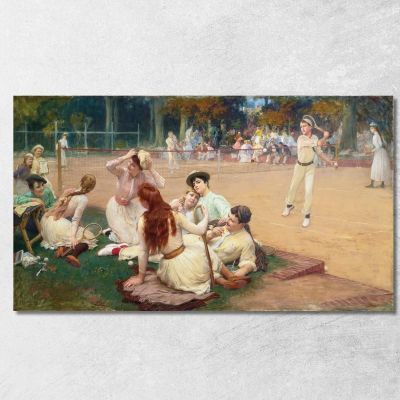 Circolo Di Tennis Su Prato Frederick Arthur Bridgman fab35 quadro stampa su tela