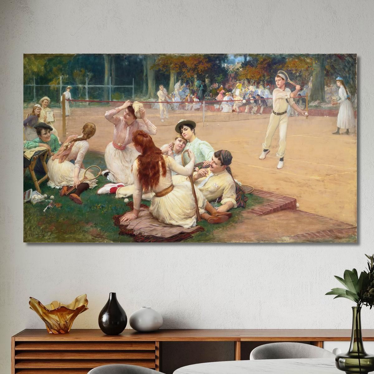 Circolo Di Tennis Su Prato Frederick Arthur Bridgman fab35 quadro stampa su tela