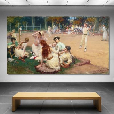 Circolo Di Tennis Su Prato Frederick Arthur Bridgman fab35 quadro stampa su tela