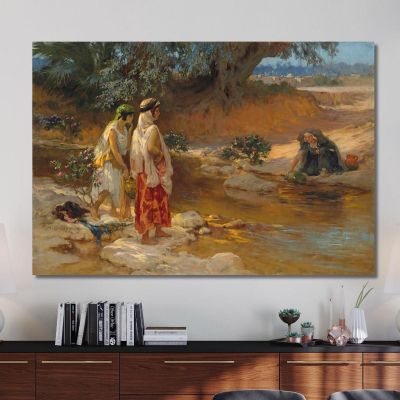 Sulle Rive Del Wadi Frederick Arthur Bridgman fab40 quadro stampa su tela