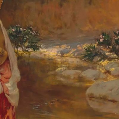 Sulle Rive Del Wadi Frederick Arthur Bridgman fab40 quadro stampa su tela