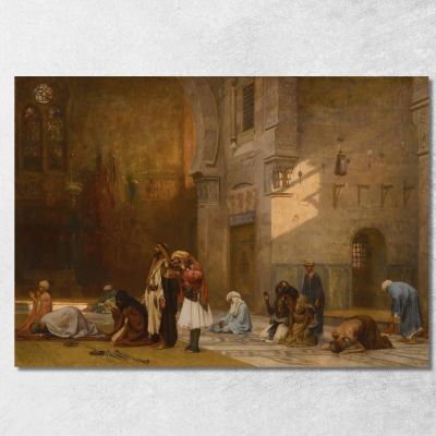 Preghiera Nella Moschea Del Cairo Frederick Arthur Bridgman fab46 quadro stampa su tela