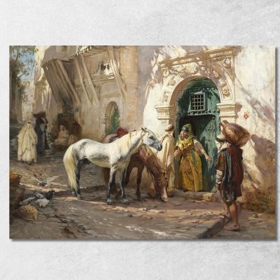 Scena Ripresa In Marocco Frederick Arthur Bridgman fab49 quadro stampa su tela