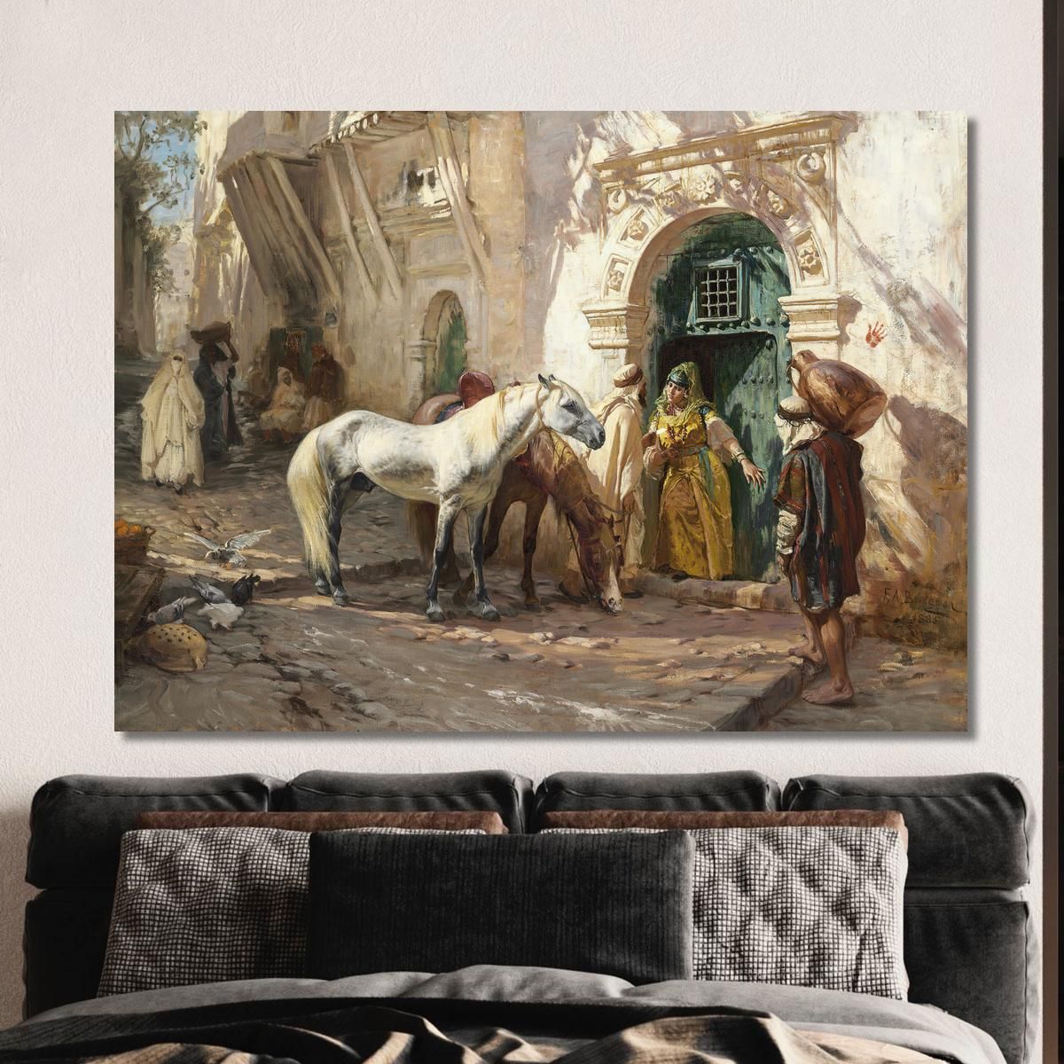 Scena Ripresa In Marocco Frederick Arthur Bridgman fab49 quadro stampa su tela