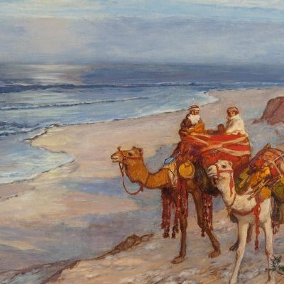 Sulla Costa Di Tangeri L'Atlantico Frederick Arthur Bridgman fab51 quadro stampa su tela