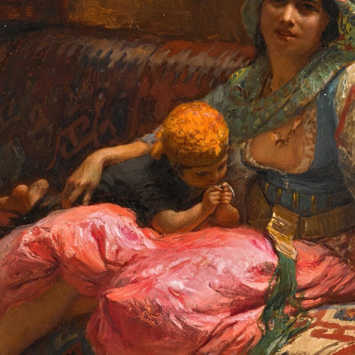 Momenti Teneri Frederick Arthur Bridgman fab52 quadro stampa su tela