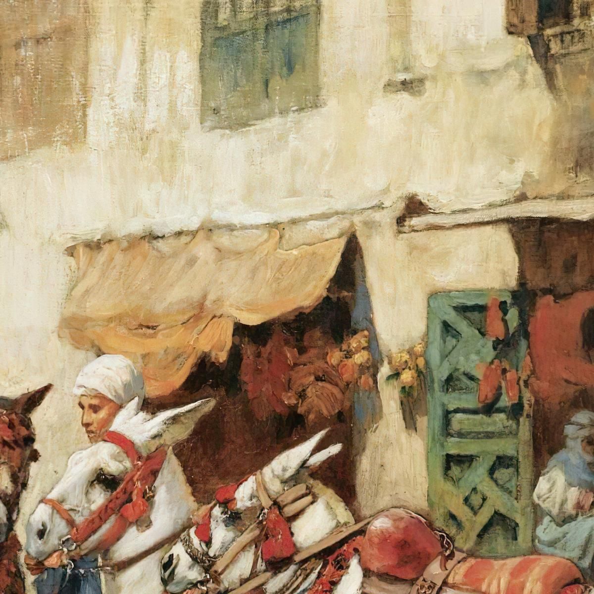 La Piazza Del Mercato 2 Frederick Arthur Bridgman fab57 quadro stampa su tela