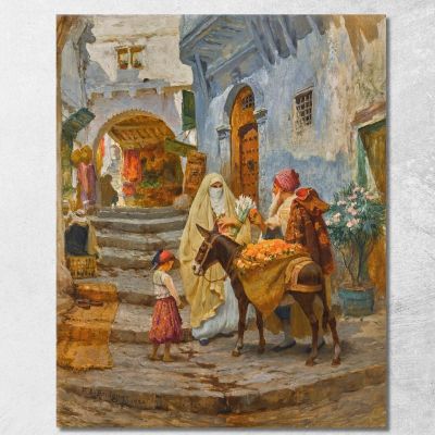 Il Venditore Di Arance Frederick Arthur Bridgman fab60 quadro stampa su tela