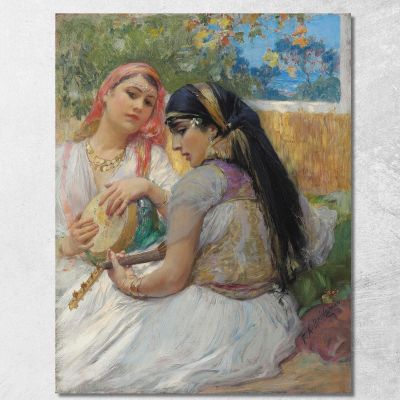 Due Giovani Algerini Frederick Arthur Bridgman fab69 quadro stampa su tela