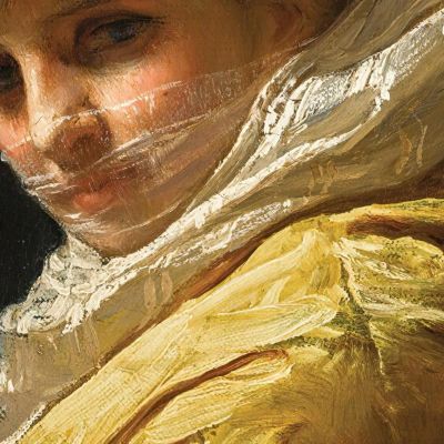 Giovane Donna Con Un Turbante Bianco Frederick Arthur Bridgman fab78 quadro stampa su tela