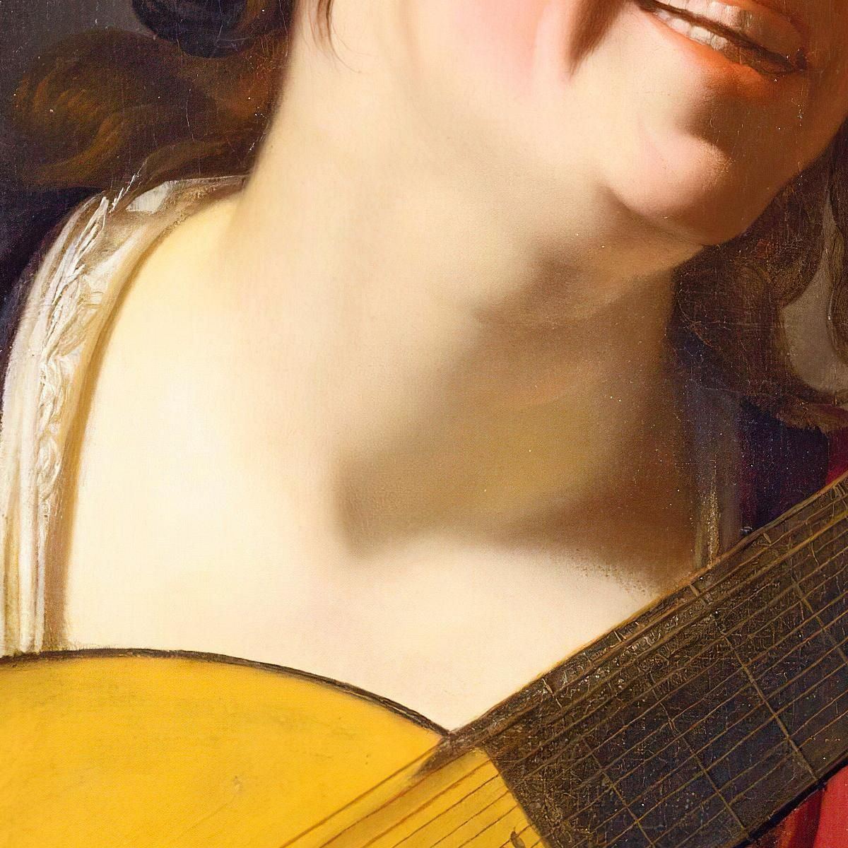 Una Donna Che Accorda Un Liuto Gerard van Honthorst gvh5 quadro stampa su tela