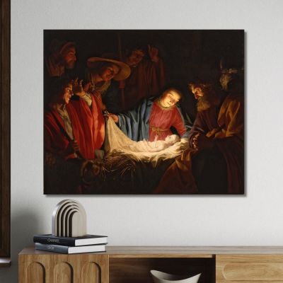 Adorazione Dei Pastori Gerard van Honthorst gvh8 quadro stampa su tela