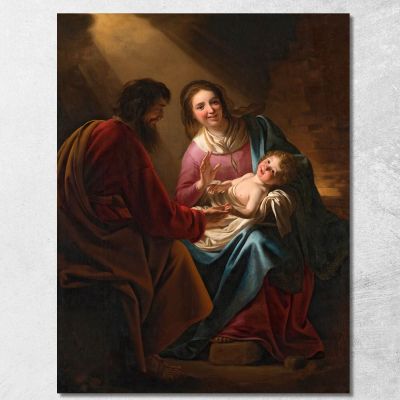 La Sacra Famiglia Gerard van Honthorst gvh50 quadro stampa su tela