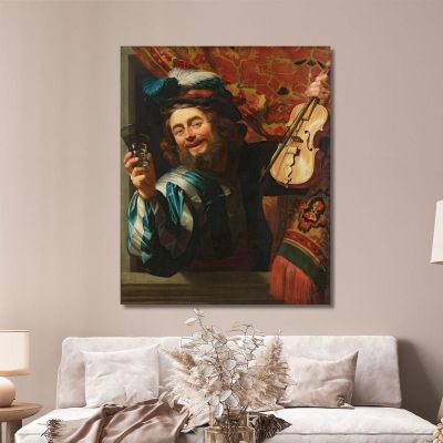 L'Allegro Violinista Gerard van Honthorst gvh52 quadro stampa su tela