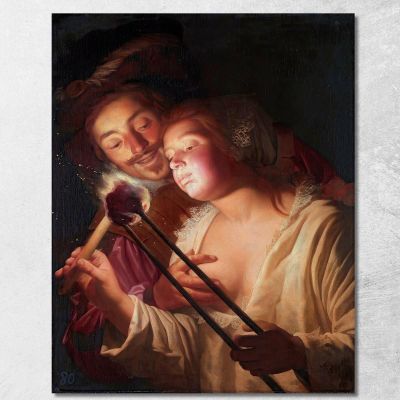 Il Soldato E La Ragazza Gerard van Honthorst gvh55 quadro stampa su tela