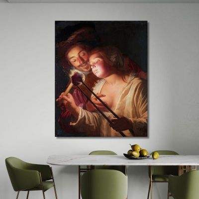 Il Soldato E La Ragazza Gerard van Honthorst gvh55 quadro stampa su tela