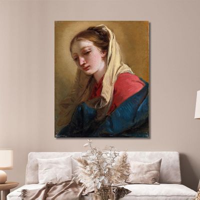 Maria Maddalena In Vista Di Tre Quarti Velata In Un Panno Bianco Giovanni Battista Tiepolo gbt24 quadro stampa su tela