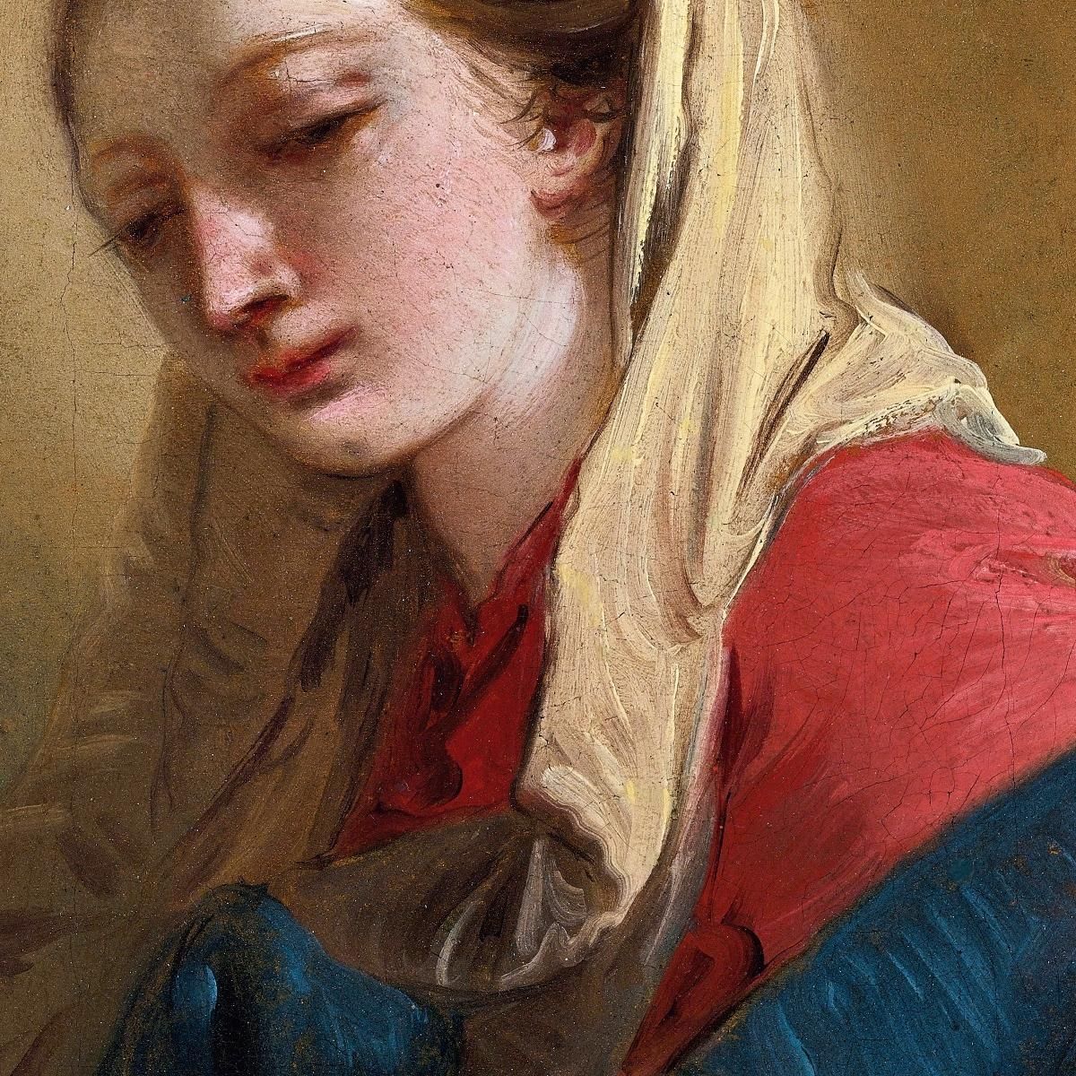 Maria Maddalena In Vista Di Tre Quarti Velata In Un Panno Bianco Giovanni Battista Tiepolo gbt24 quadro stampa su tela