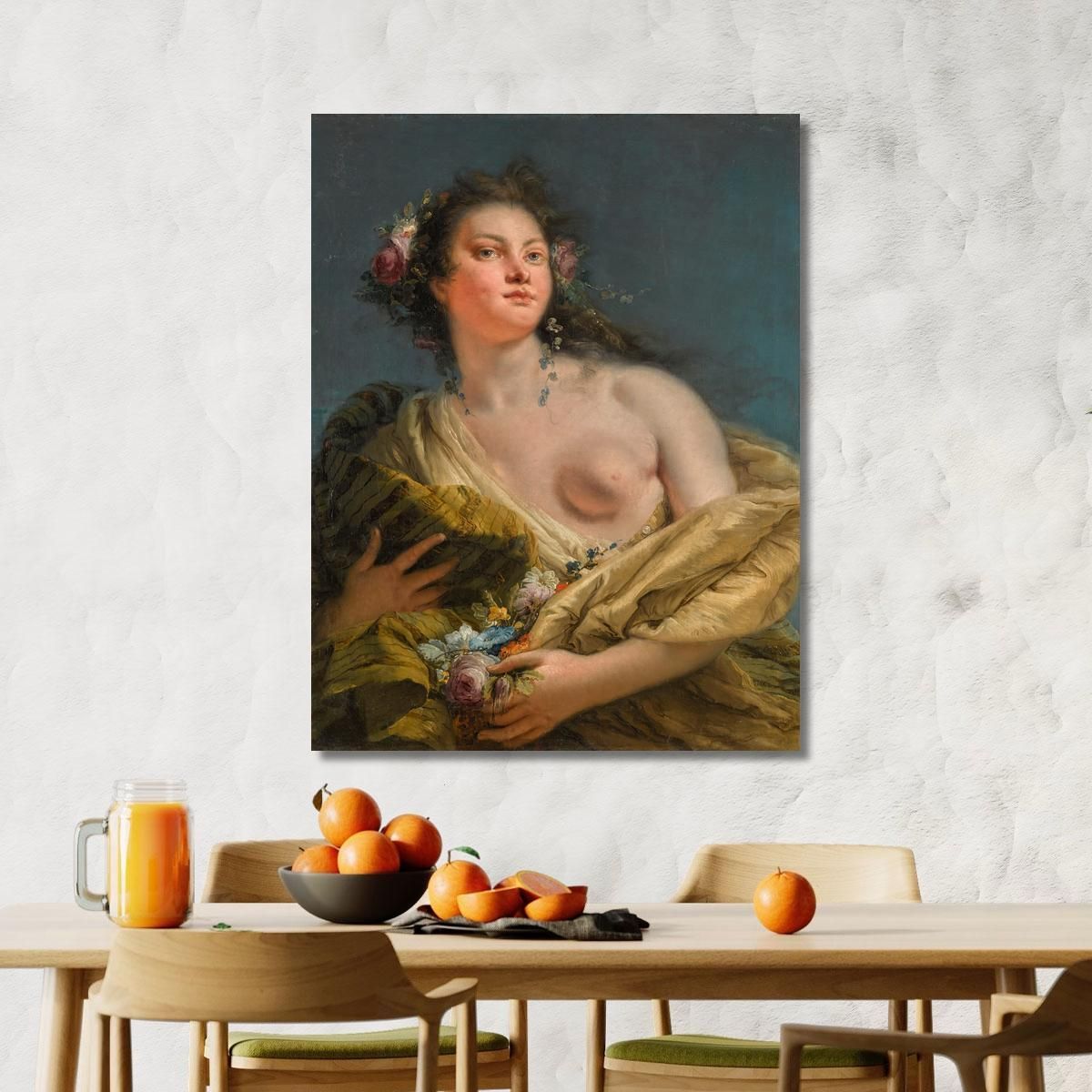 Ritratto Di Una Signora Come Flora Giovanni Battista Tiepolo gbt25 quadro stampa su tela